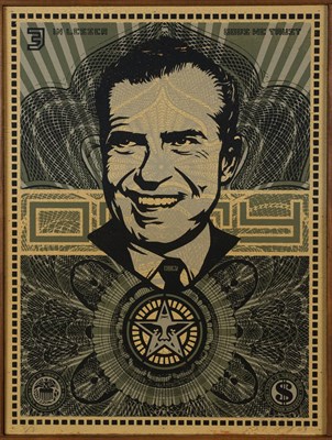 Lot 9 - Shepard Fairey American, b. 1970 Nixon Money,...