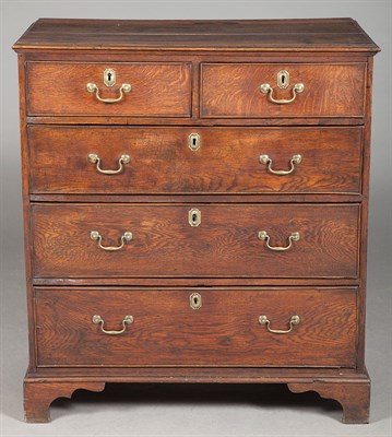 Lot 313 - Provincial George III Oak Chest of Drawers...