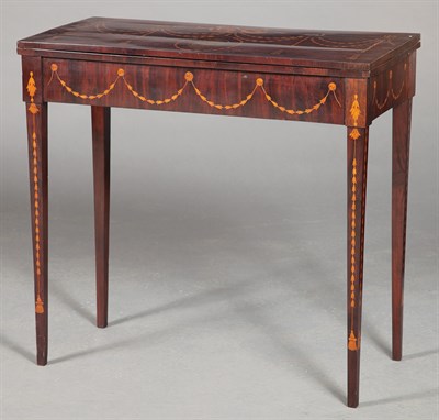 Lot 403 - George III Style Mahogany and Marquetry Card...