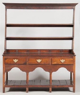 Lot 406 - Provincial George III Oak Dresser Height 73...
