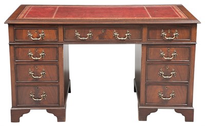 Lot 249 - George III Style Mahogany Pedestal Desk Height...