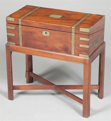 Lot 294 - Victorian Brass-Bound Mahogany Campaign Desk...