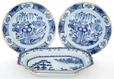 Lot 137 - Pair of Dutch Delft Blue and White Earthenware...