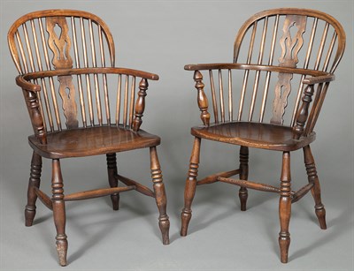 Lot 360 - Pair of English Windsor Armchairs
