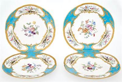 Lot 353 - Assembled Set of Four Sèvres Style Gilt and...