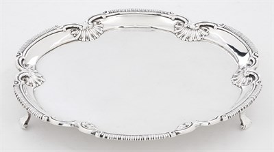 Lot 245 - George II Sterling Silver Waiter David Bell,...