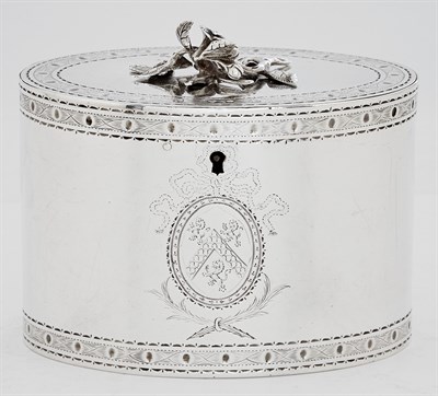 Lot 251 - George III Sterling Silver Tea Caddy Aaron...