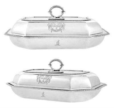 Lot 260 - Pair of George III Sterling Silver Covered...