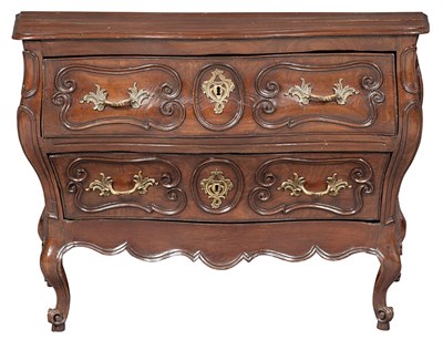 Lot 400 - Provincial Louis XV Commode The serpentine top...