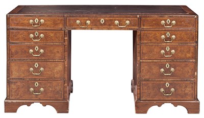 Lot 473 - George II Figured Walnut Pedestal Desk The...