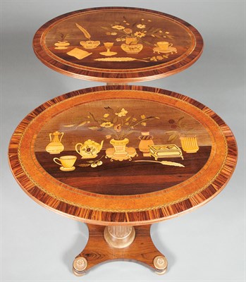 Lot 180 - Pair of Neoclassical Style Pictorial Marquetry...