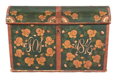 Lot 404 - Continental Painted Coffer Painted allover...