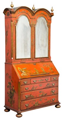 Lot 440 - George I Style Red Lacquer and Parcel-Gilt...