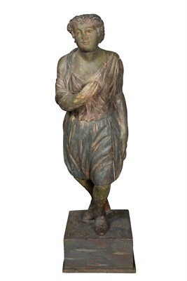 Lot 501 - Painted Wood Figure of a Woman