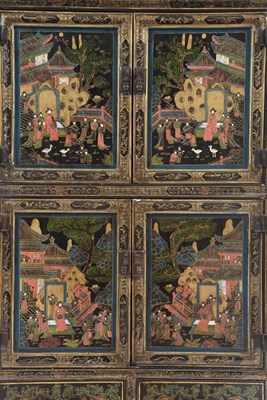Lot 453 - Pair of Chinese Export Style Black Lacquer and...