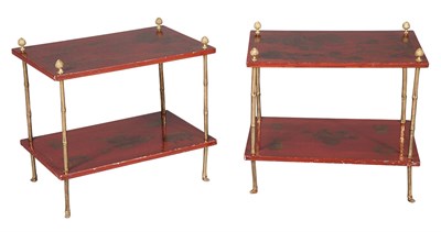 Lot 343 - Pair of Gilt Metal and Red Lacquered...