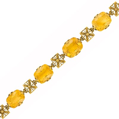 Lot 136 - Antique Gold and Citrine Bracelet, Tiffany & Co.