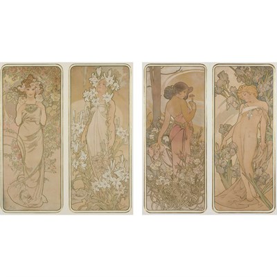 Lot 179 - Alphonse Mucha FLEURS (R./W. 49) Set of four...