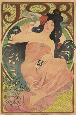 Lot 180 - Alphonse Mucha JOB (R./W. 51) Color lithograph,...