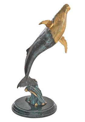 Lot 227 - Gilt and Green Patinated-Brass Figure of a...