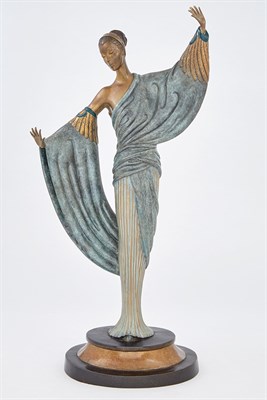Lot 205 - Art Deco Style Cold-Painted Bronze Figure of a...