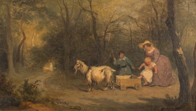 Lot 43 - French School 19th Century Goat Cart Oil on...
