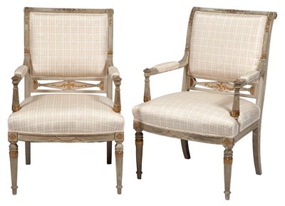 Lot 274 - Pair of Empire Style Painted and Parcel-Gilt...