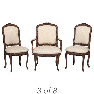 Lot 230 - Set of Eight Rococo Style Dark Stained and...