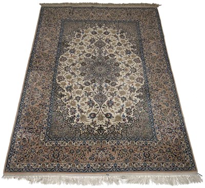 Lot 601 - Silk Warp Isfahan Rug Central Iran, second...