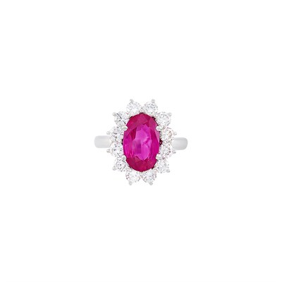Lot 257 - Platinum, Ruby and Diamond Ring