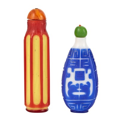 Lot 147 - Chinese Red Overlay Yellow Glass Snuff Bottle...