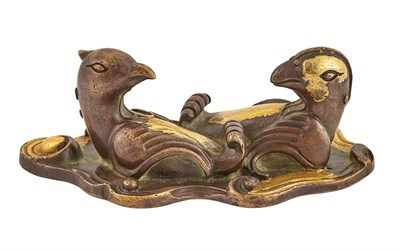 Lot 59 - Chinese Parcel Gilt-Bronze Double Duck...