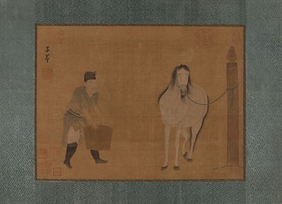 Lot 210 - Chinese School 19th Century Horse and Groom...