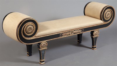 Lot 271 - Regency Style Black-Painted and Parcel-Gilt...