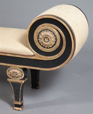 Lot 271 - Regency Style Black-Painted and Parcel-Gilt...