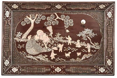 Lot 56 - Chinese Brown Lacquer Tray with...