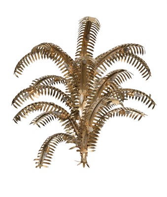 Lot 414 - Gilt-Metal Palm Frond Chandelier Height 33 1/2...