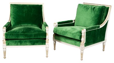 Lot 540 - Pair of Louis XVI Style Green...