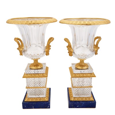 Lot 197 - Pair of Empire Style Gilt-Metal Mounted Molded...