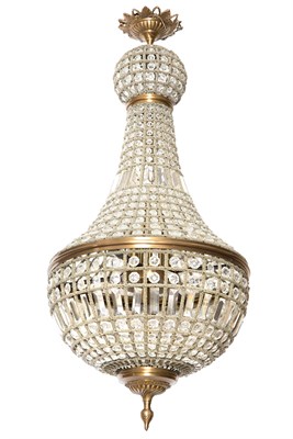 Lot 408 - Empire Style Brass and Glass Basket-Form Six...