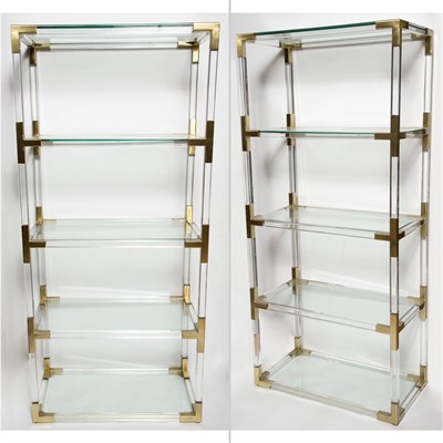 Lot 538 - Pair of Jonathan Adler Brass-Mounted Acrylic...