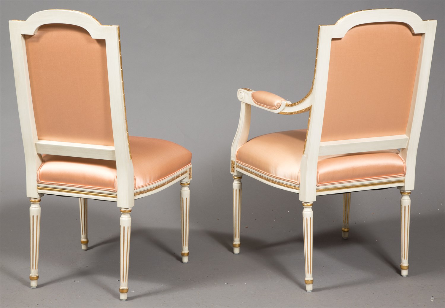 Lot 398 - Set of Twelve Louis XVI Style White-Painted...