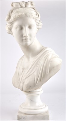 Lot 190 - White Marble Bust of Diana on a Socle Height...