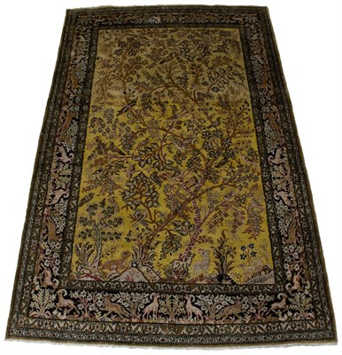 Lot 565 - Qum Silk Rug Central Iran, second half of the...