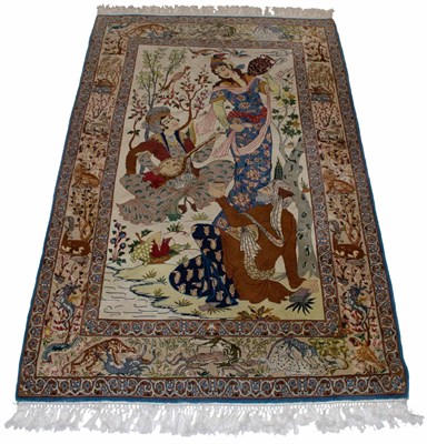 Lot 566 - Isfahan Pictorial Rug Central Iran, second...