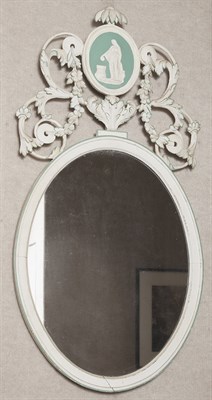 Lot 187 - Neoclassical Style Painted Wood Oval Mirror...