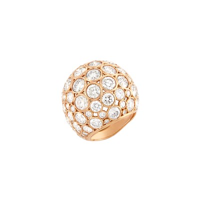 Lot 454 - Rose Gold and Diamond Dome Ring