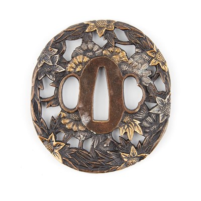 Lot 3 - Group of Seven Japanese Tsuba Meiji Period and...