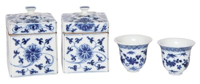 Lot 195 - Pair of Chinese Blue and White Saki Cups in...