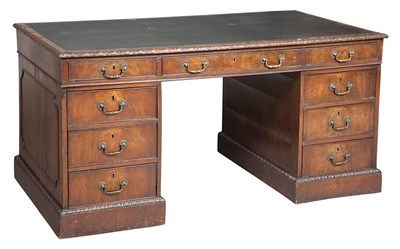 Lot 242 - Victorian Mahogany Double-Pedestal Writing...
